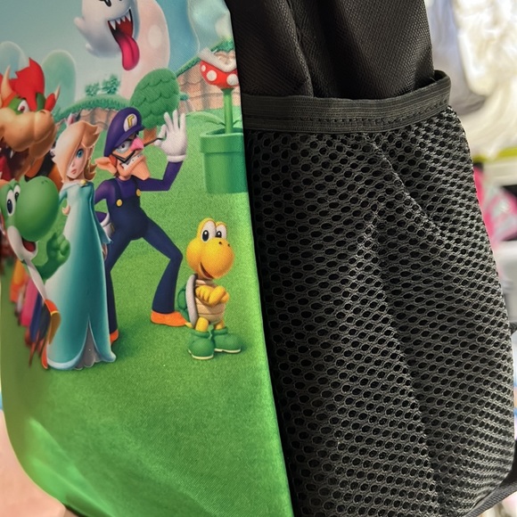 NWT Mario Brothers & Friends back pack mesh side pockets Zipper - Picture 9 of 10